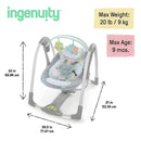 Kids II - Ingenuity 5-Speed Portable Baby Swing with Music Image 6