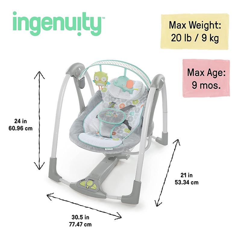 Kids II - Ingenuity 5-Speed Portable Baby Swing with Music Image 6
