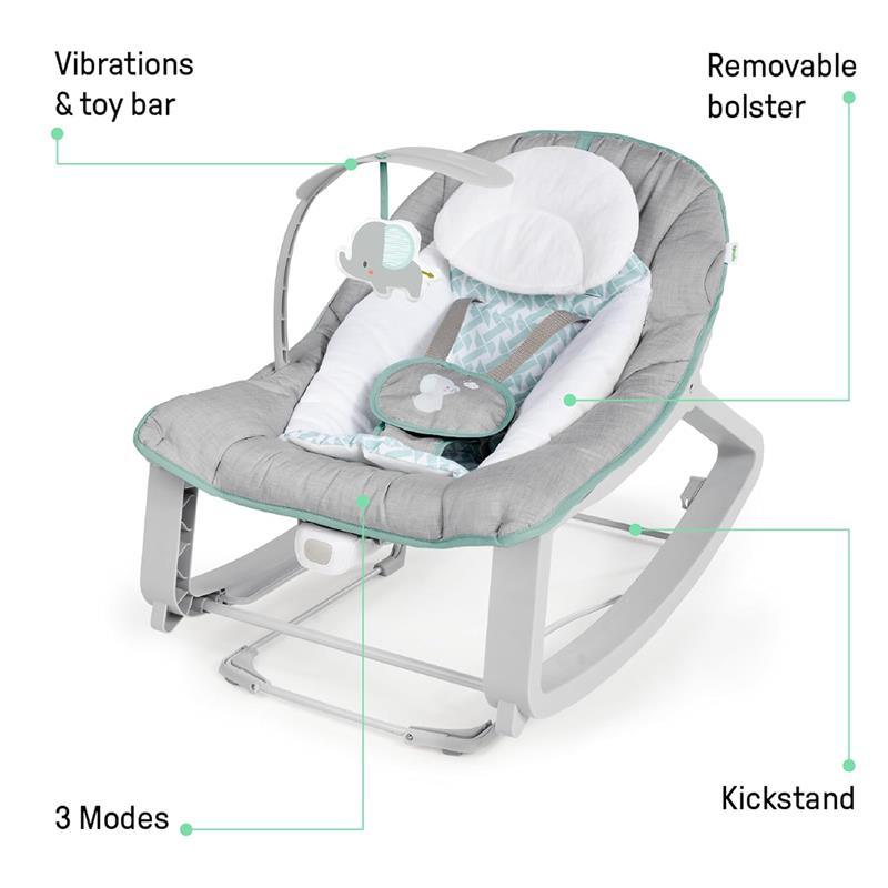 Ingenuity - Keep Cozy 3-in-1 Grow with Me Vibrating Baby Bouncer, Weaver Image 7