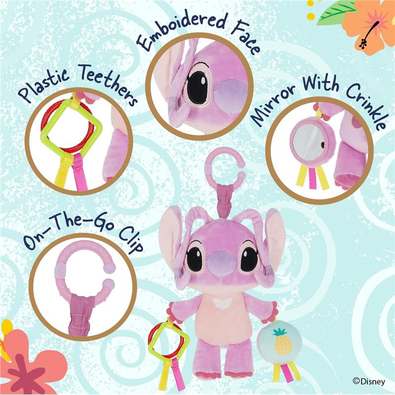 Kids Preferred Disney Baby Lilo and Stitch Angel On The Go Activity Toy with Teether Rings Image 3