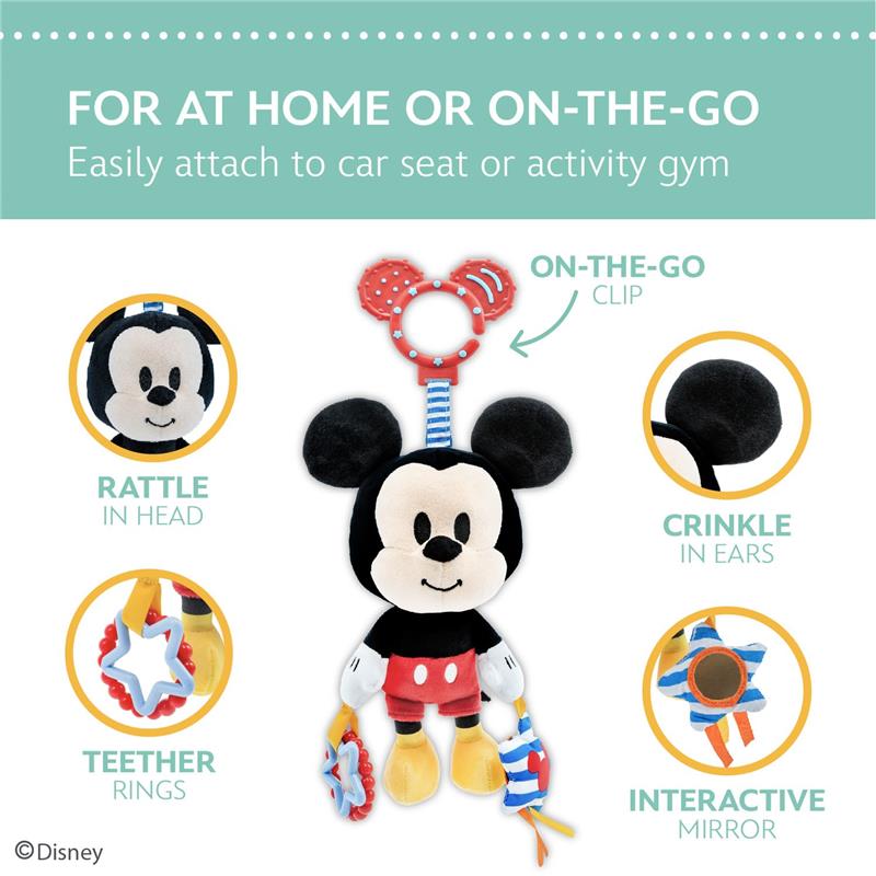 KIDS PREFERRED - Disney Baby Mickey Mouse On The Go Activity Toy with Teething Rings Image 3