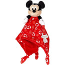 Disney Baby Mickey Mouse Plush Snuggler, featuring a Mickey-shaped head and a red blanket with polka dots.