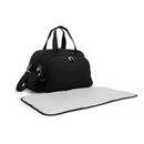 Kipling Camama Diaper Bag in Tiny Black Noir with a zippered main compartment and a changing mat beside it.