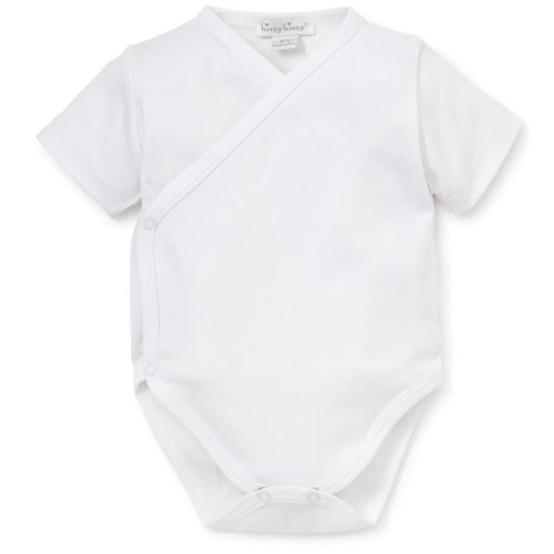 Kissy Kissy - Baby Basic Short Sleeve Cross Bodysuit, White Image 1