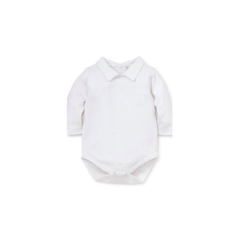 Kissy Kissy - Baby Long Sleeve Bodysuit With Collar, White Image 1