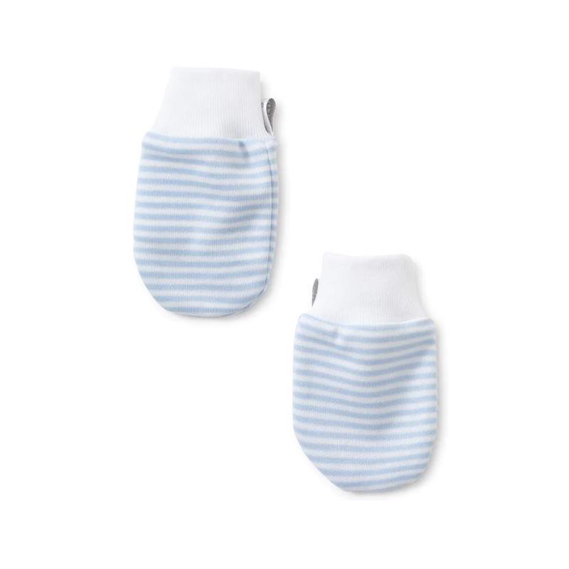 Kissy Kissy Simple Stripes Mittens, One Size, Light Blue Image 1
