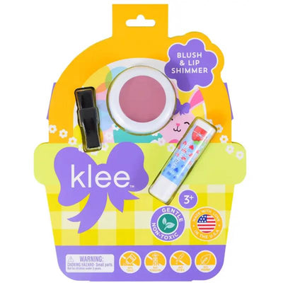 Klee Naturals Easter Blush and Lip Shimmer Set includes a pink blush, a lip shimmer, and an applicator.