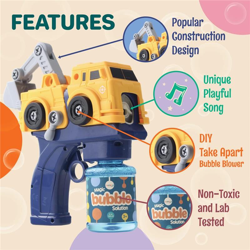 Klevly - Construction Bubble Gun (Includes 2 Guns And 4 Bubble Solutions) Image 5
