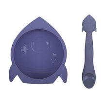 Kushie - Silibowl Silicone Bowl and Spoon Blue Image 1