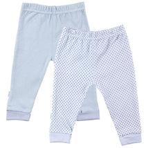 Kushies 2 Pack Cuffed Pant - Blue Solid / Dots Image 1