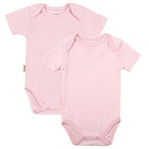 Kushies - 2 Pack Short Sleeve Bodysuit Pink Solid / Stripe Image 1