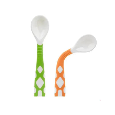 Kushies - 2Pk Silibend Spoon, Sand/Emerald Image 1