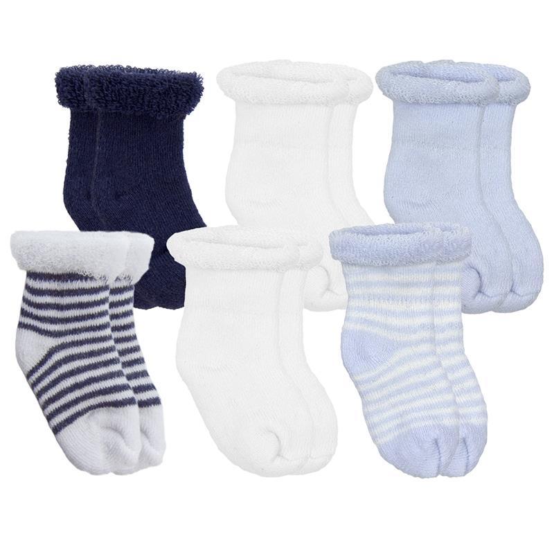 Kushies - 6 Pack newborn socks, Blue Image 1