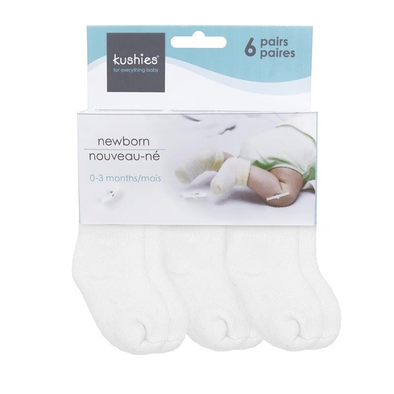 Kushies - 6 Pack newborn socks, White Image 2