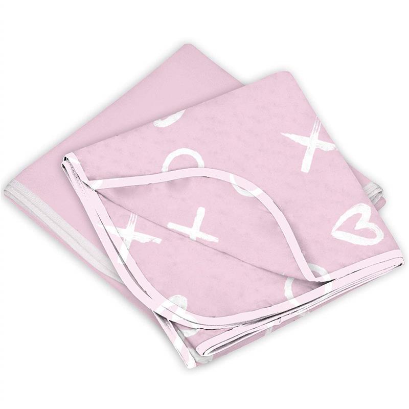 Kushies Baby Receiving Blanket 2-Pack, Flannel Pink Image 1