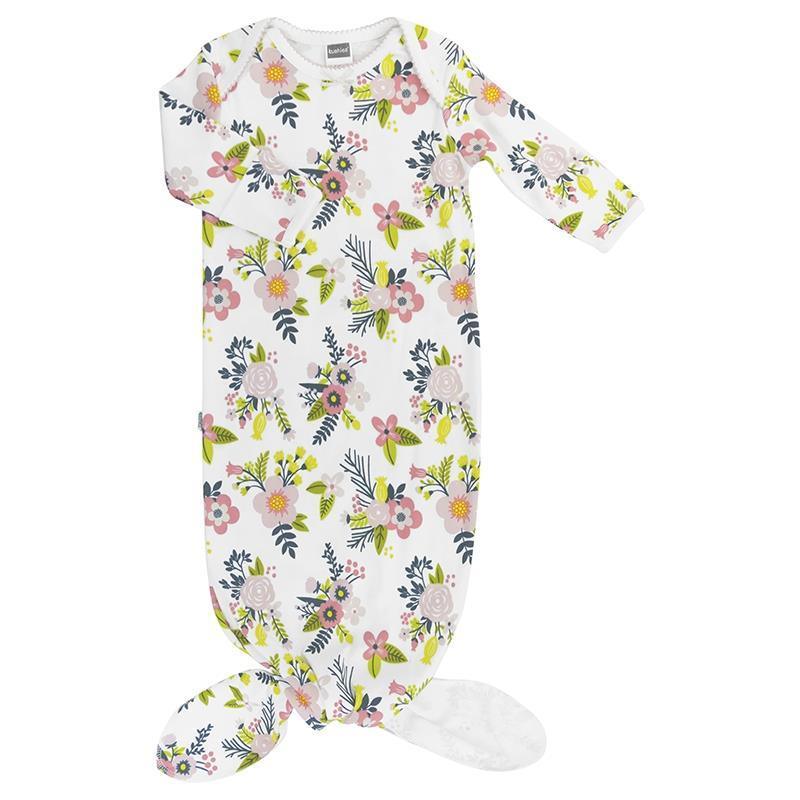 Kushies Knotted Sleep Gown Floral Pink Print Image 1