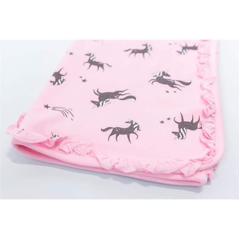 Kushies Pink Unicorn Baby Blanket Image 2