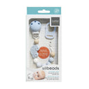 Kushies Silibeads Silicone Pacifier Clip - New Blue Car Image 2