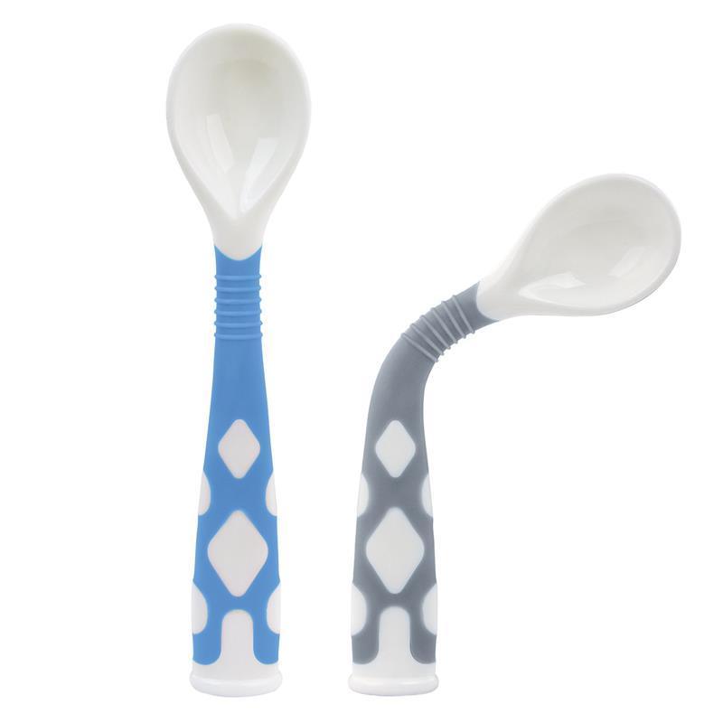 Kushies Silibend Bendable Spoon 2-Pack (Blue/Grey) Image 1
