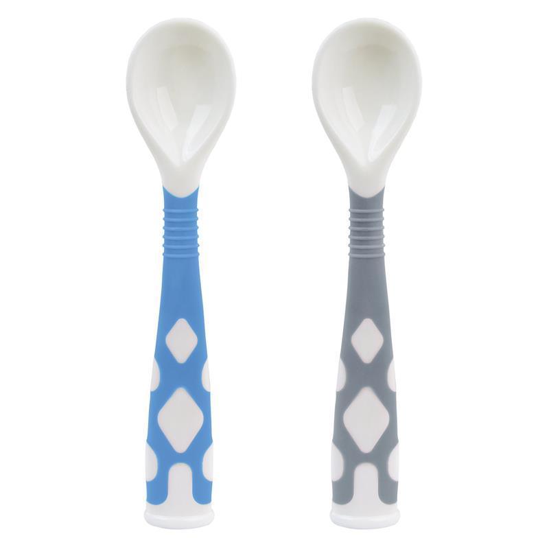 Kushies Silibend Bendable Spoon 2-Pack (Blue/Grey) Image 2