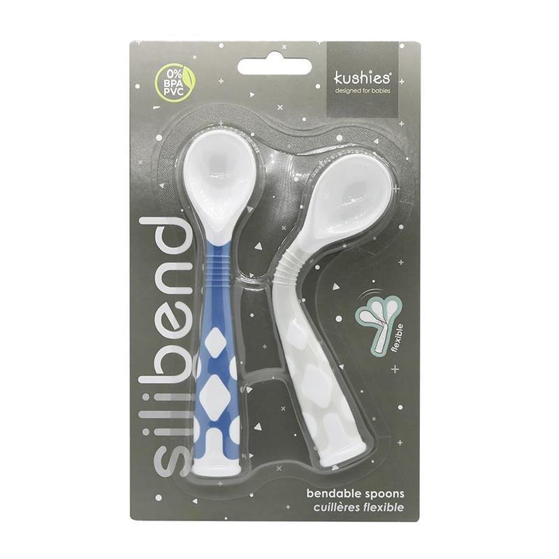 Kushies Silibend Bendable Spoon 2-Pack (Blue/Grey) Image 5