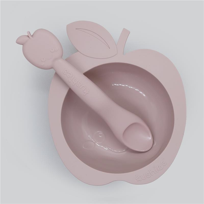 Kushies - Silibowl Silicone Bowl and Spoon, Pink Image 5