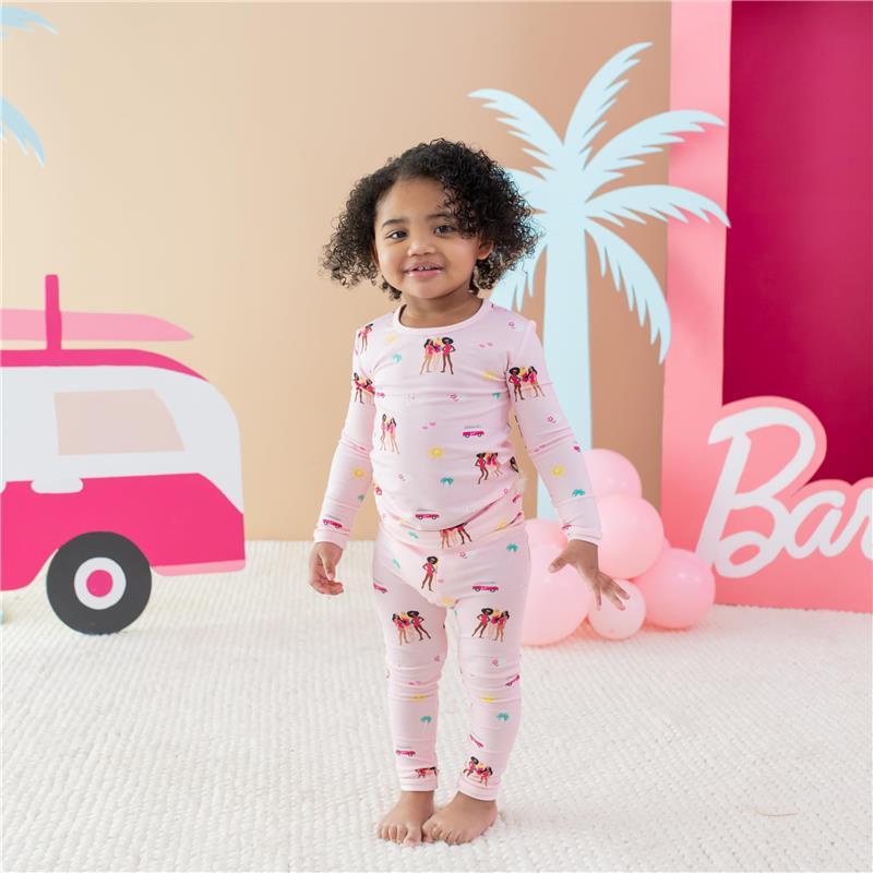 Kyte Baby - Baby Girl Long Sleeve Pajamas In Barbie™ Beach Image 3