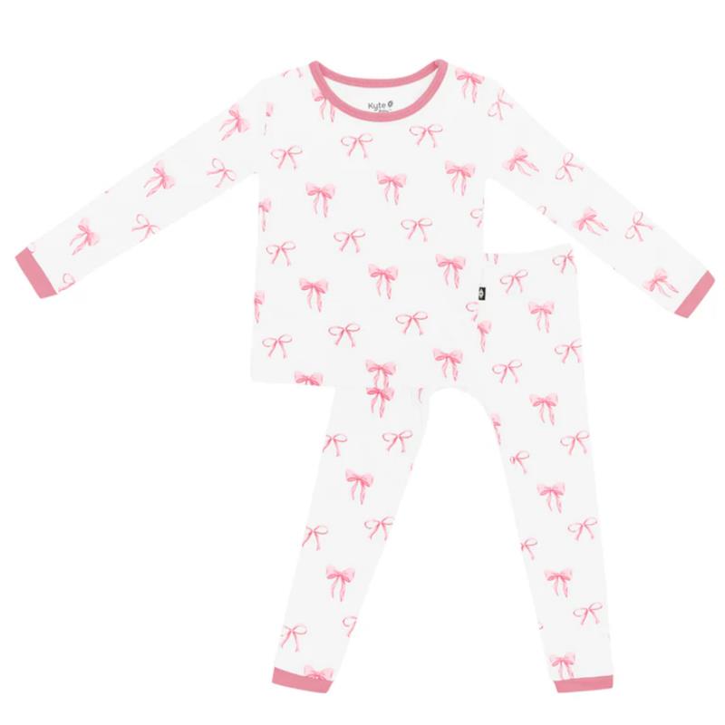 Kyte Baby - Baby Girl Long Sleeve Pajamas In Bow Image 2