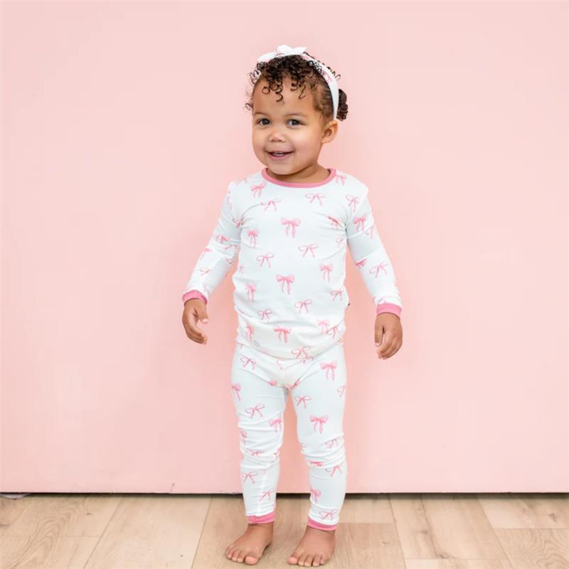Kyte Baby - Baby Girl Long Sleeve Pajamas In Bow Image 3