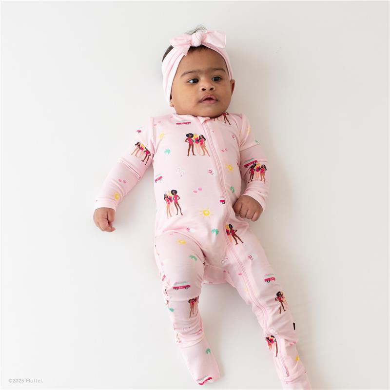 Kyte Baby - Baby Girl Zippered Footie In Barbie™ Beach Image 2