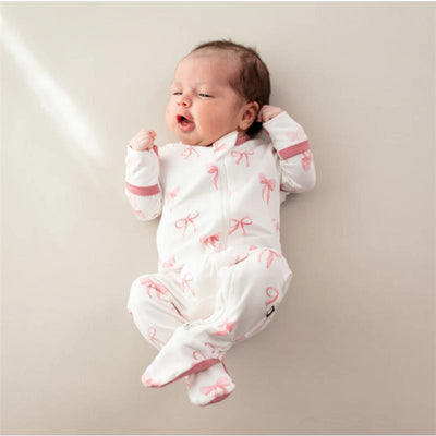 Kyte Baby - Baby Girl Zippered Footie In Bow Image 1