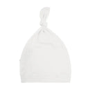 Bamboo baby knotted cap in Cloud color, featuring a soft, white fabric and a knotted top design.