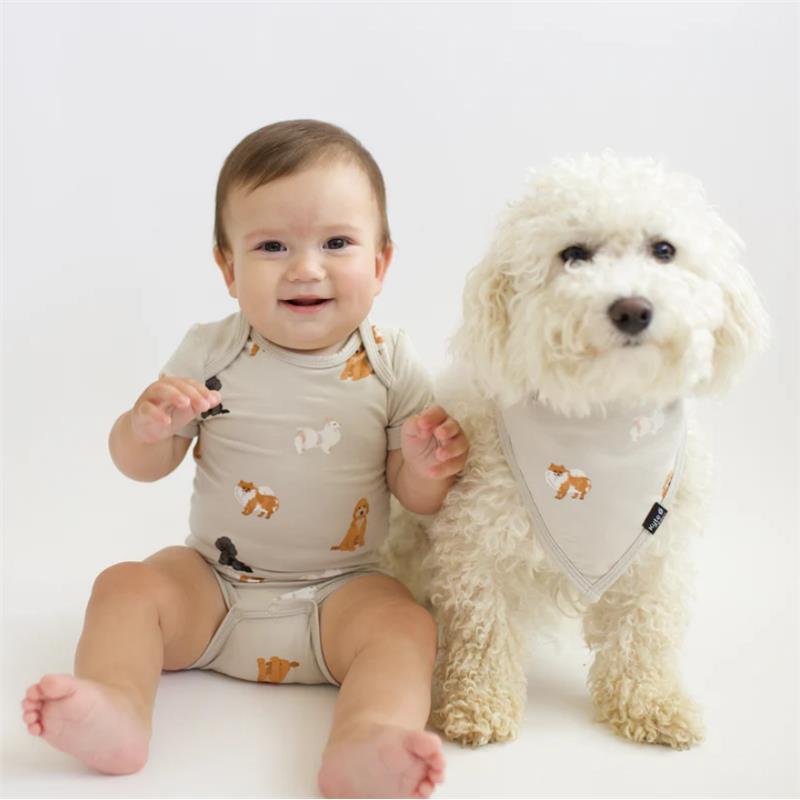 Kyte Baby - Baby Neutral Bodysuit In Fluffy Dog Image 3