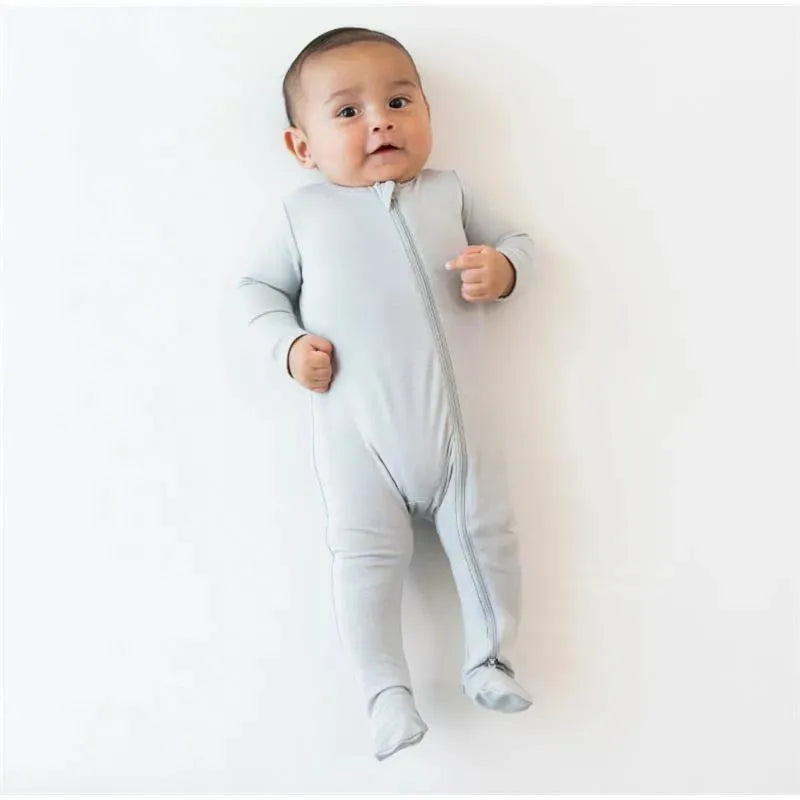 Kyte Baby - Baby Neutral Zippered Footie In Storm Image 3