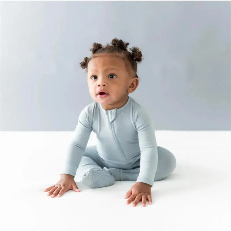Kyte Baby - Baby Zippered Footie In Fog Image 3
