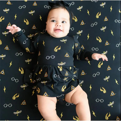 Kyte Baby - Long Sleeve Twirl Bodysuit Dress Midnight Icon Harry Potter Image 1