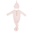Kyte Baby - Ribbed Knotted Gown With Hat Set In Blush Image 2
