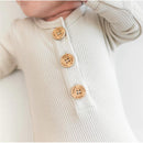 Kyte Baby - Ribbed Knotted Gown With Hat Set In Oat Image 3