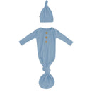 Kyte Baby - Ribbed Knotted Gown With Hat Set In Slate Image 2