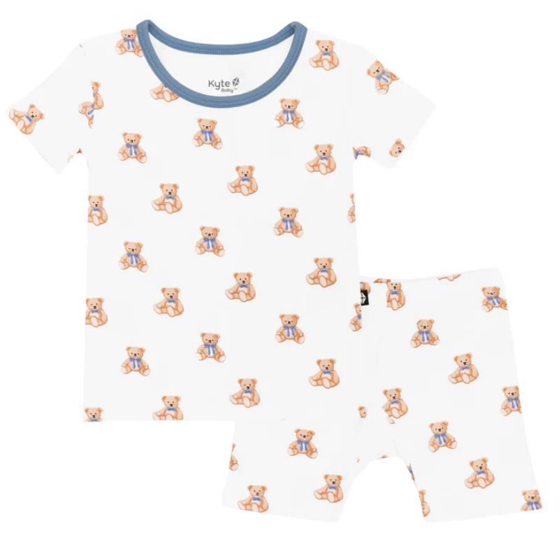 Kyte Baby Short Sleeve Pajamas In Teddy Bear Image 2