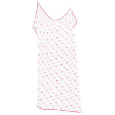 Kyte Baby Swaddle Blanket in Bow Infant design, featuring a white base with repeated pink bow patterns and pink trim.