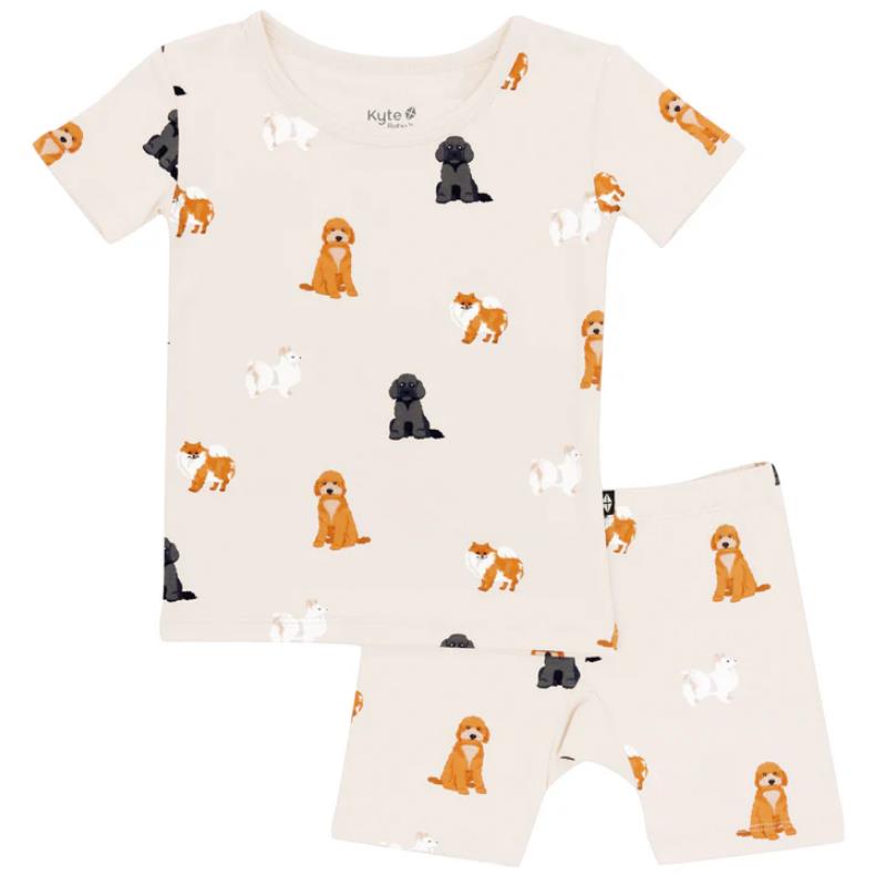 Kyte Baby - Toddler Neutral Short Sleeve Pajamas In Fluffy Dog Image 2