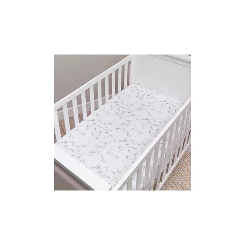 Lambs & Ivy Gray Marble Baby Crib Fitted Sheet Image 3
