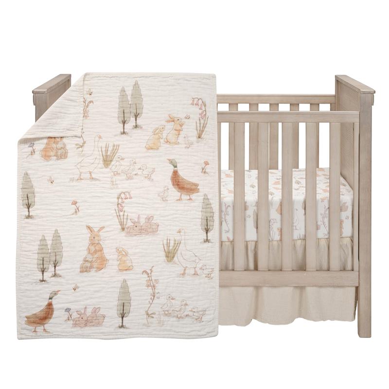 Lambs & Ivy 3Pk Bunny Hop Organic Cotton Bedding Set Image 2