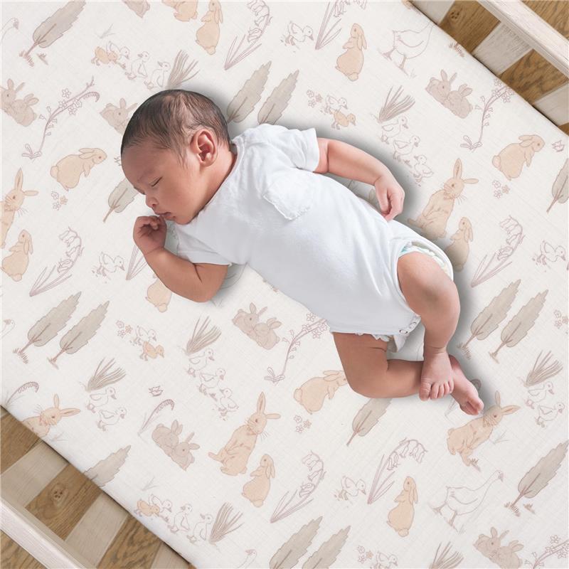 Lambs & Ivy 3Pk Bunny Hop Organic Cotton Bedding Set Image 6