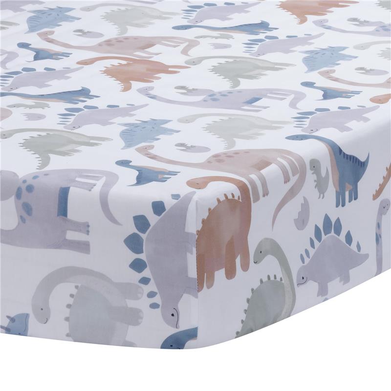 Lambs & Ivy - 3Pk Dino-Might Blue/Gray Dinosaur Nursery Baby Crib Bedding Set Image 6