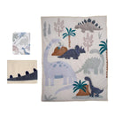 Lambs & Ivy - 3Pk Dino-Might Blue/Gray Dinosaur Nursery Baby Crib Bedding Set Image 9
