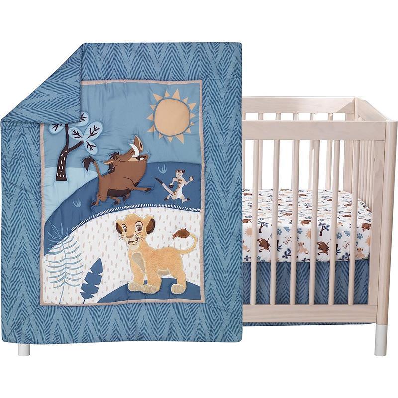 Lambs & Ivy - 3Pk Lion King Adventure Baby Crib Bedding Set, Blue Image 1