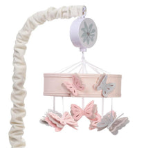 Lambs & Ivy - Baby Blooms Pink Butterfly Musical Baby Crib Mobile Soother Toy Image 1