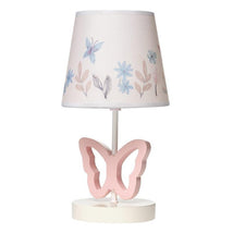 Lambs & Ivy - Baby Blooms Pink Butterfly Nursery Lamp with Floral Shade & Bulb  Image 1